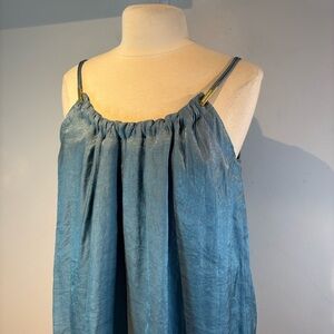 Anthropologie Floreat blue flowy tank top size medium